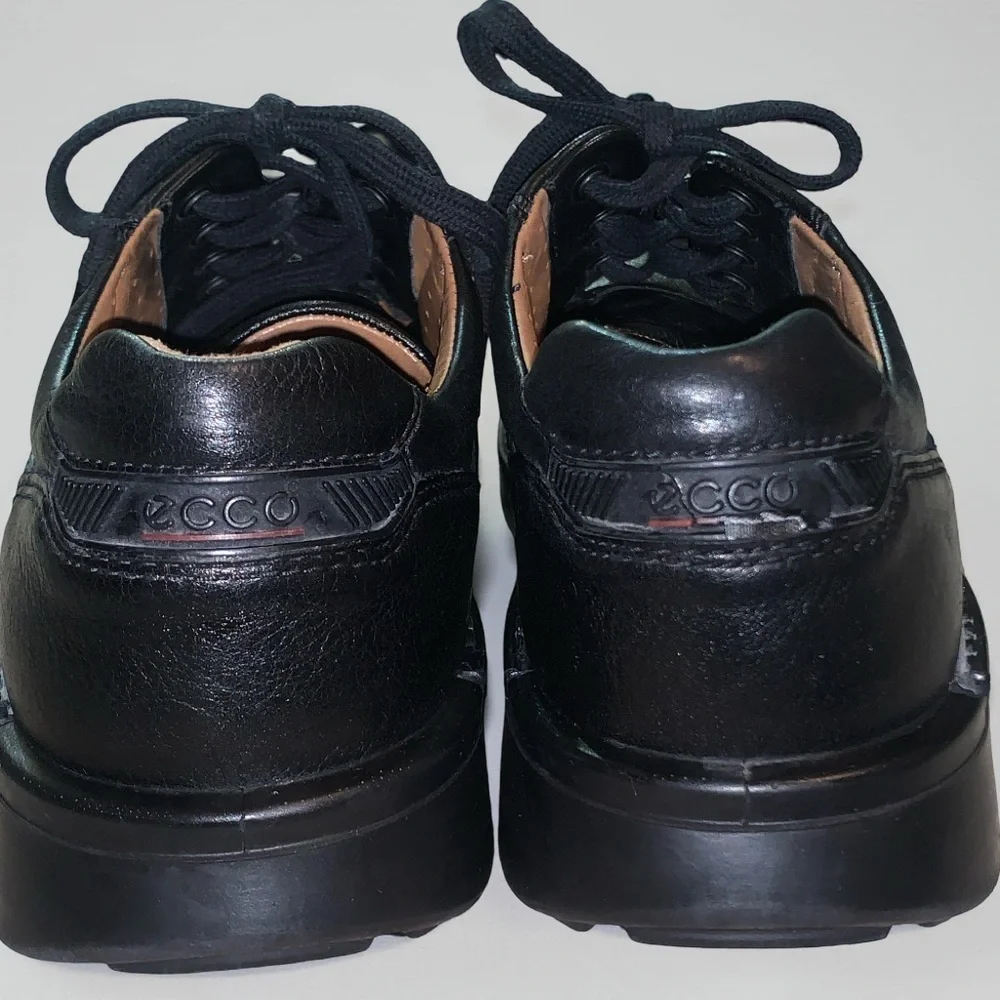 Ecco Fusion Shoes Mens 8 EU 42 Black Leather Lace Up Casual Office